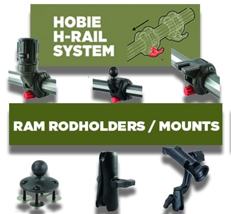 Hobie H Rail system Ram Rodholders & Mounts